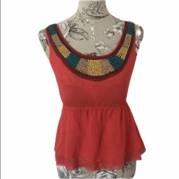 *ANTHROPOLOGIE Edme & Esyllte Beaded Top 2 - Picture 1 of 6